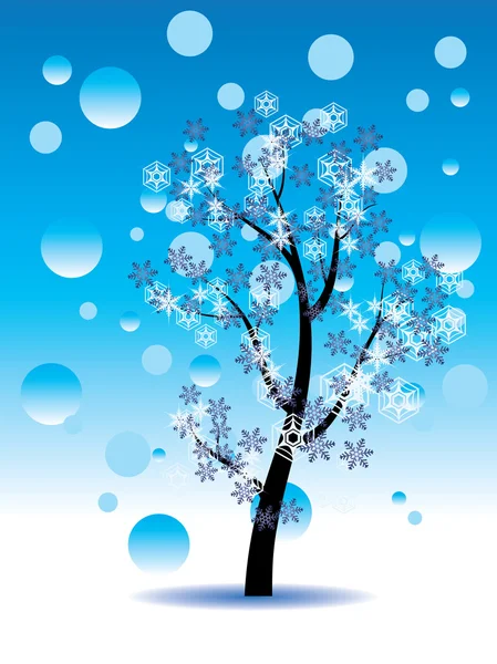 장식 겨울 나무 — 스톡 벡터