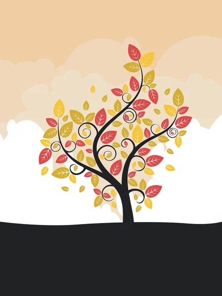 Stylizowane drzewo jesień — Wektor stockowy