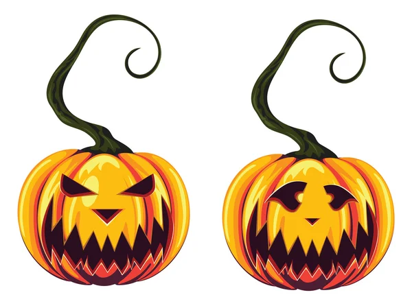 Zucche di Halloween spettrali — Vettoriale Stock