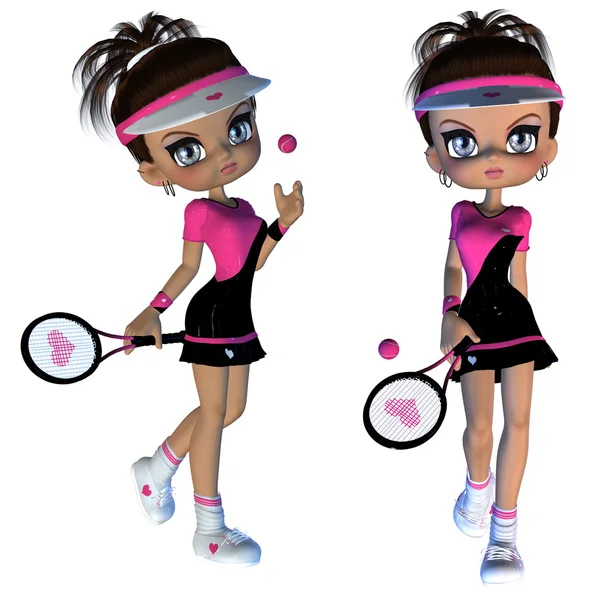 Cartoon tennisspelare. — Stockfoto