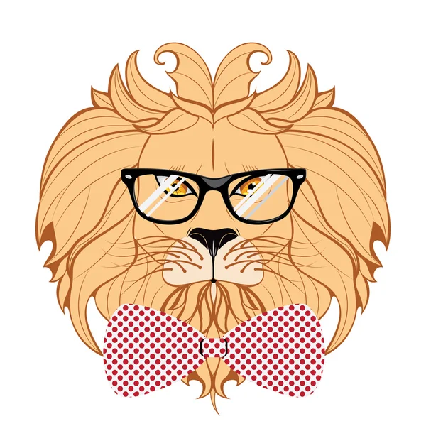 Leeuw hipster — Stockvector