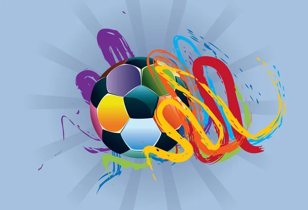 Ballon de football avec coups de pinceau — Image vectorielle
