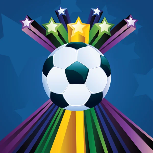 星とサッカー ボール — ストックベクタ