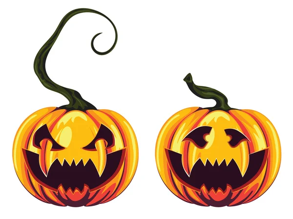 Spooky Halloweenpumpor — Stock vektor