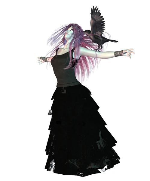 Crow Lady — Stock Photo, Image