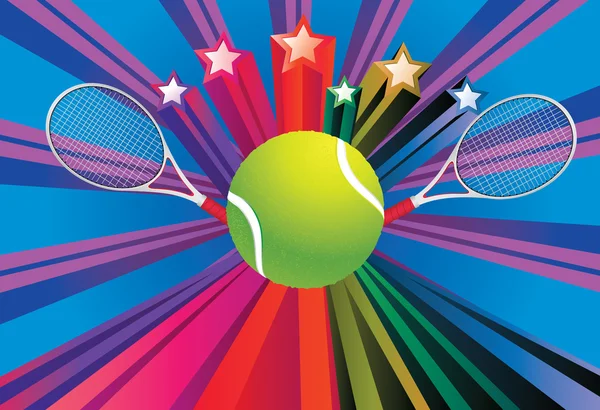 Tennisbal en racket — Stockvector