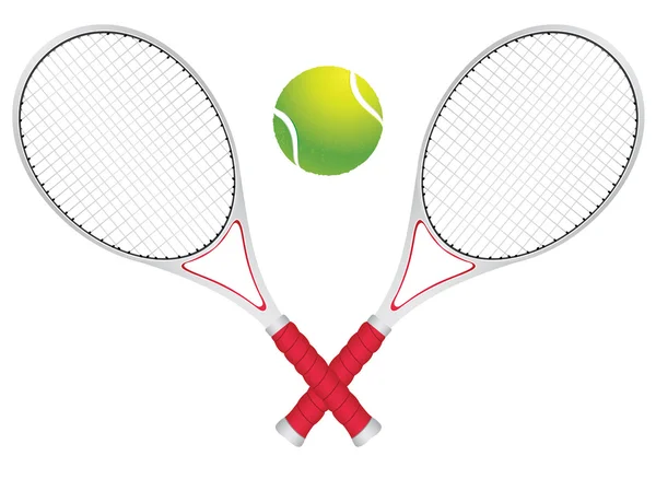 Pelota de tenis y raqueta — Archivo Imágenes Vectoriales