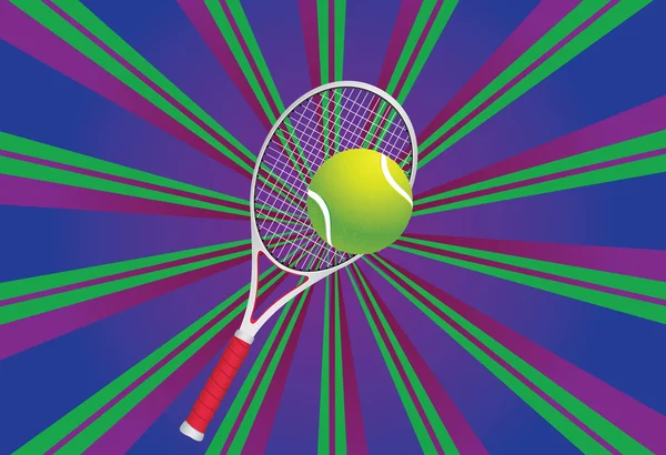 Teniszlabda és ütő — Stock Vector