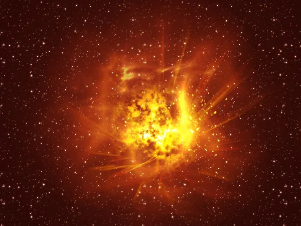 Взрыв звезды в космосе — стоковое фото