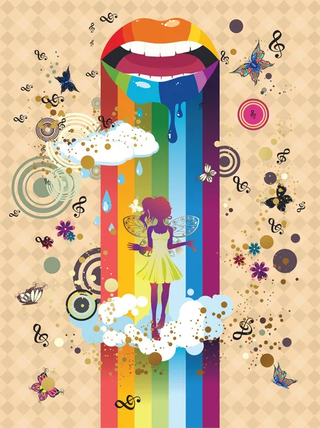 Surreal Fairy — Stock Vector