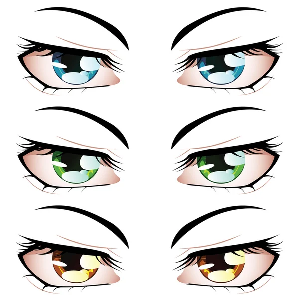 Anime Style Eyes — Stock Vector