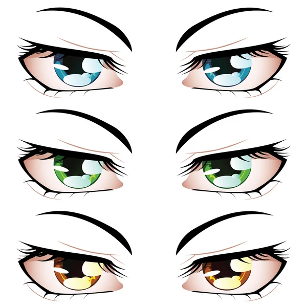 Yeux de style anime — Image vectorielle