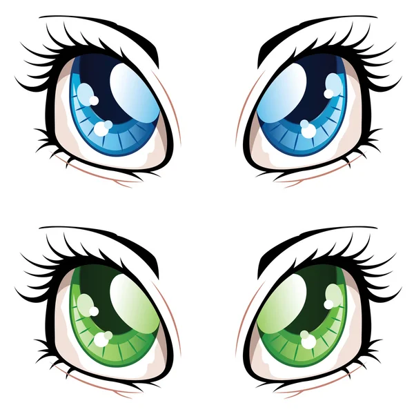 Anime Style Eyes — Stock Vector