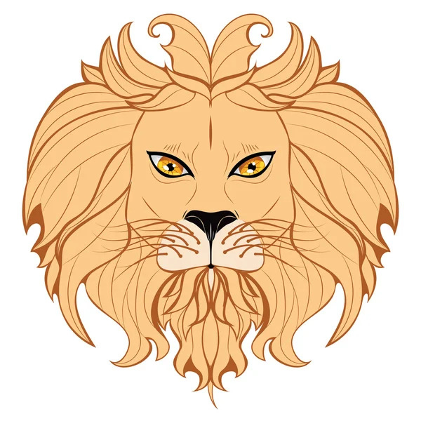 Stilize aslan başı — Stok Vektör