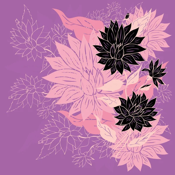 Colorido ornamento de flores — Vector de stock