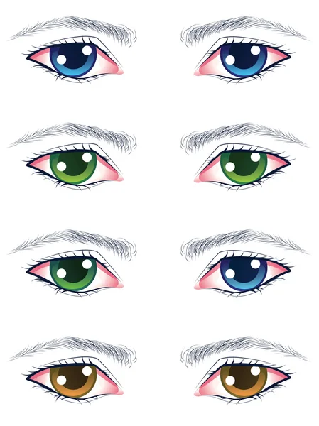 Coloridos ojos masculinos — Vector de stock