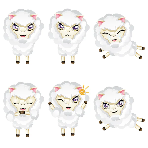 Roztomilý Chibi ovce — Stockový vektor