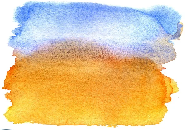 Grunge blauwe en oranje aquarel — Stockfoto