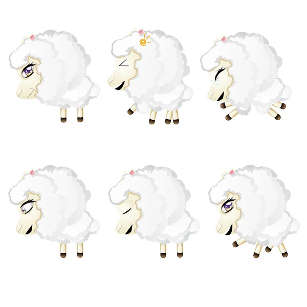 Carino Chibi Sheep — Vettoriale Stock