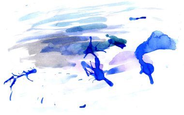 mavi mürekkep lekesi