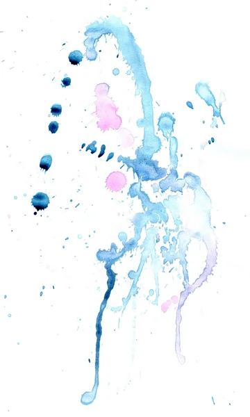 Niebieski akwarela splatters — Zdjęcie stockowe