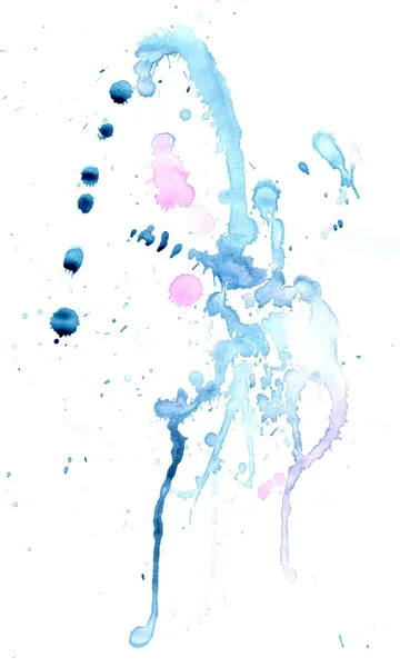 Blauwe aquarel splatters — Stockfoto