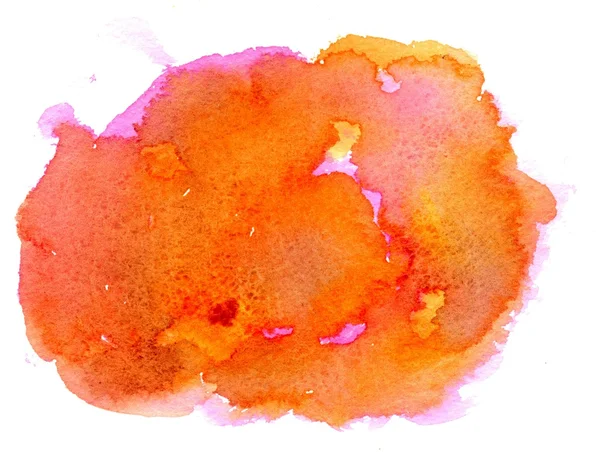 橙色水彩纹理 — 图库照片