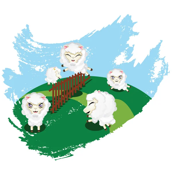 Прыжки овец — стоковый вектор