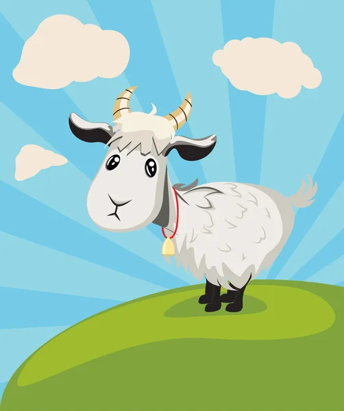 Goat on Lawn - Stok Vektor