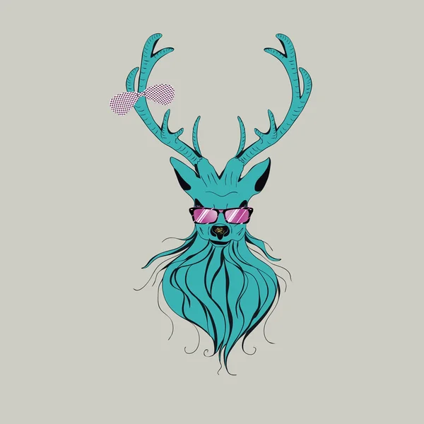 Hipster Stag — Stock Vector