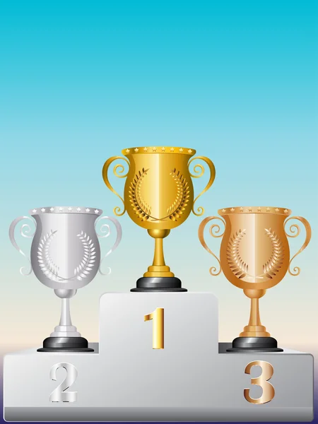 Coupe Trophée sur Podium — Image vectorielle