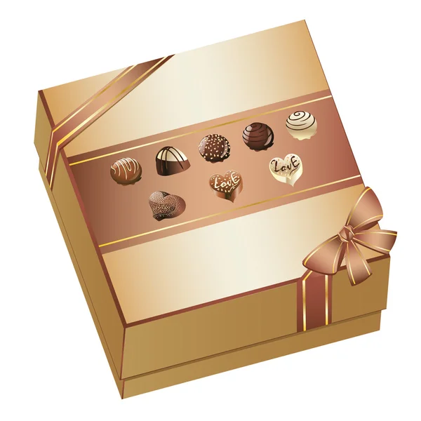 Caja de chocolates — Vector de stock