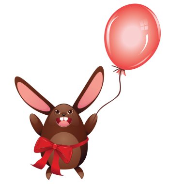 Balon ile çikolata Bunny