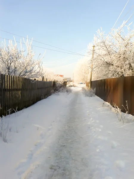 Estrada rural de inverno — Fotografia de Stock