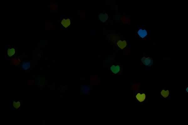 Bokeh zielony niebieski heartshaped — Zdjęcie stockowe