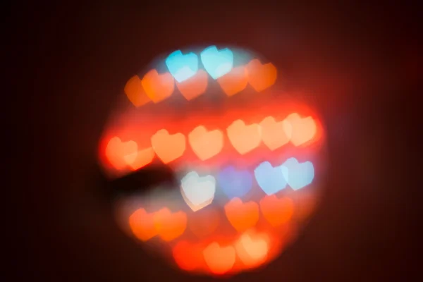 Heartshaped bokeh ile ışık topu — Stok fotoğraf