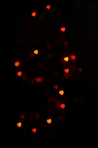 Red Orange Heartshaped Bokeh — Stock Photo, Image