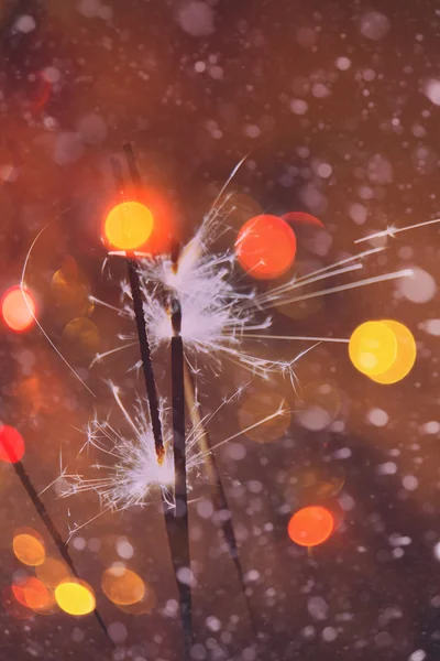 Kleurrijke Kerstmis sparkler — Stockfoto