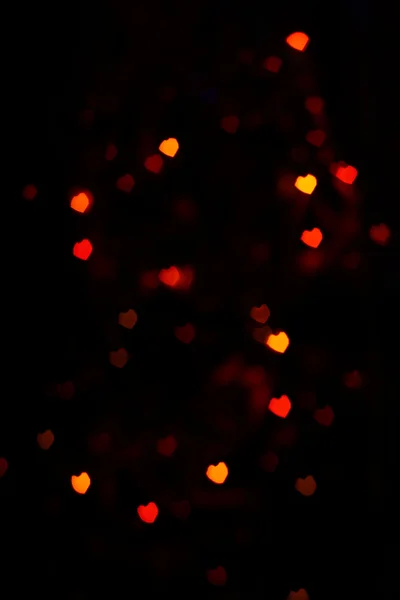 Red Orange Heartshaped Bokeh — Stock Photo, Image