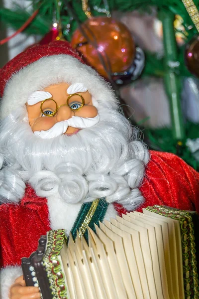 Santa Toy with Accordion — Stock Photo, Image