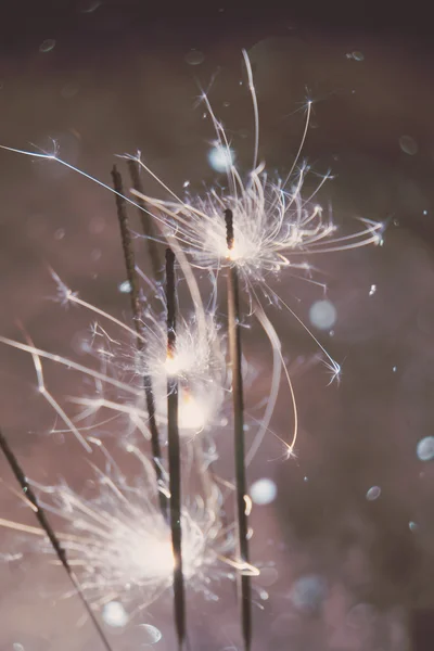 Sparkler and Snow — Stock Photo, Image