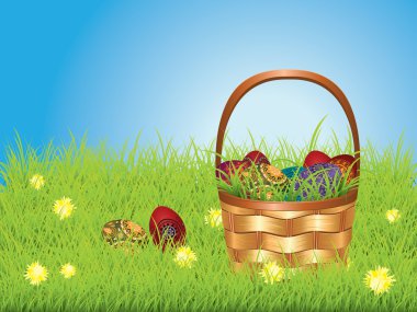 Paskalya sepeti'nın bahçesinde