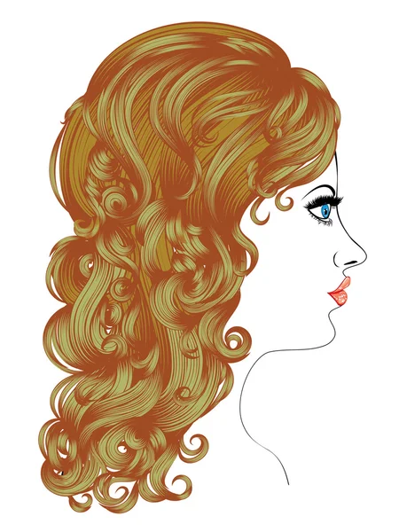 Curly Hairstyle — Stock Vector