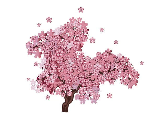 Arbre de fleur de cerisier — Image vectorielle