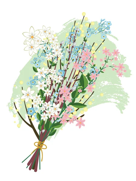 Tavaszi virágcsokor — Stock Vector