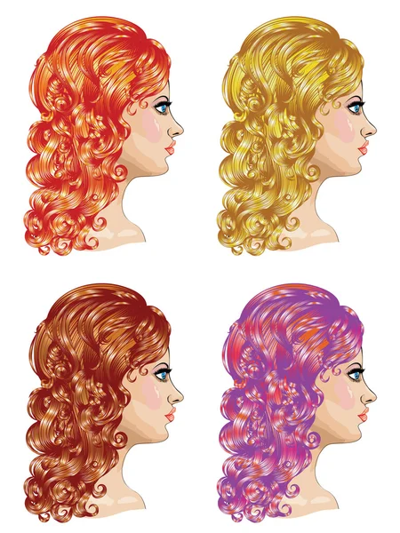 Curly Hairstyle — Stock Vector