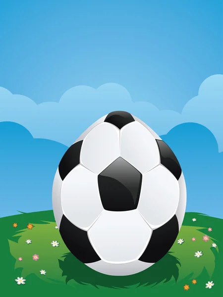 Soccer Ball Egg — Stock Vector