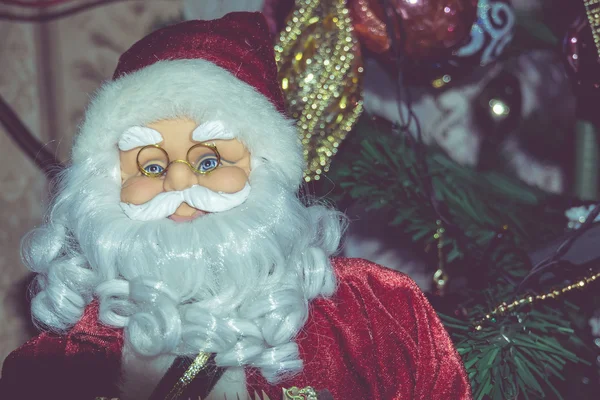 Retro hračky Santa s akordeonem — Stock fotografie