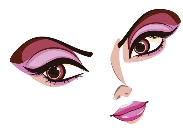 Stylized Female Face — Stock Vector