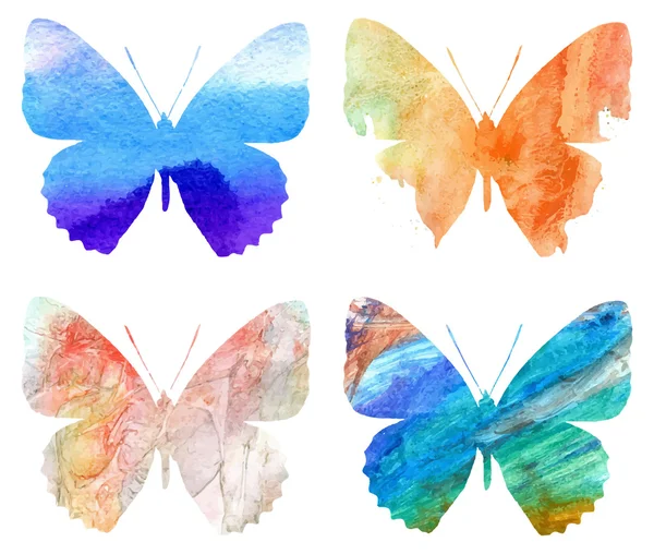 Aquarell-Schmetterlinge — Stockvektor